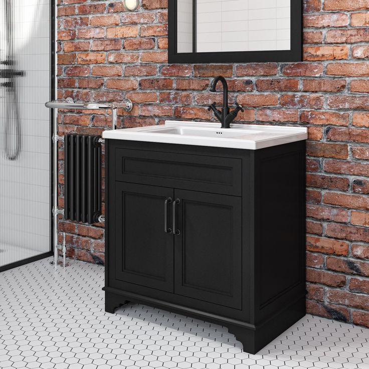 Camden Matt Black 800mm Vanity Unit With Basin Better Bathrooms Freestanding Amazing Camden Matt Black 800mm Vanity Unit, Small Sink Vanity Unit Black