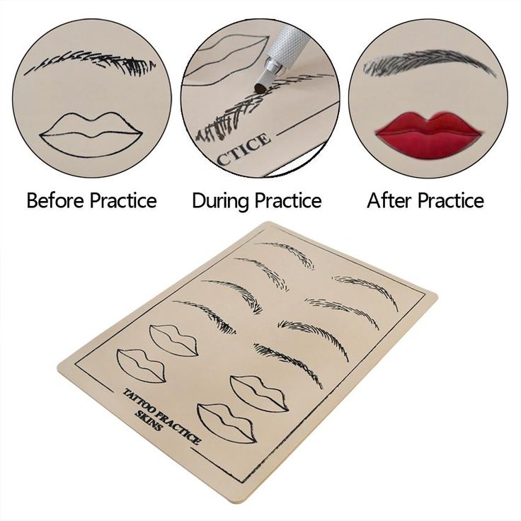 Tattoo Eyebrow Lip Tattoo Practice Skin 10pcs Rubber Skin Professional Permanent...
