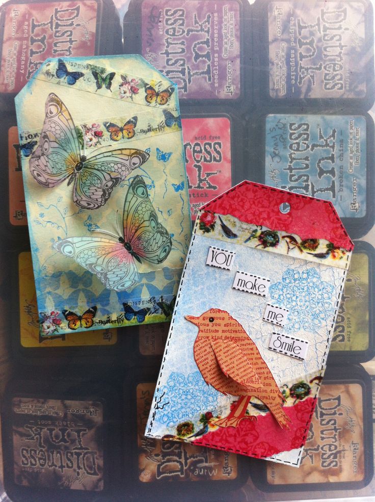 Kaszazz Card Making Ideas Part - 27: Pretty Vellum Butterflies And A Printed Bird Stamps... Made With Gesso, Washi