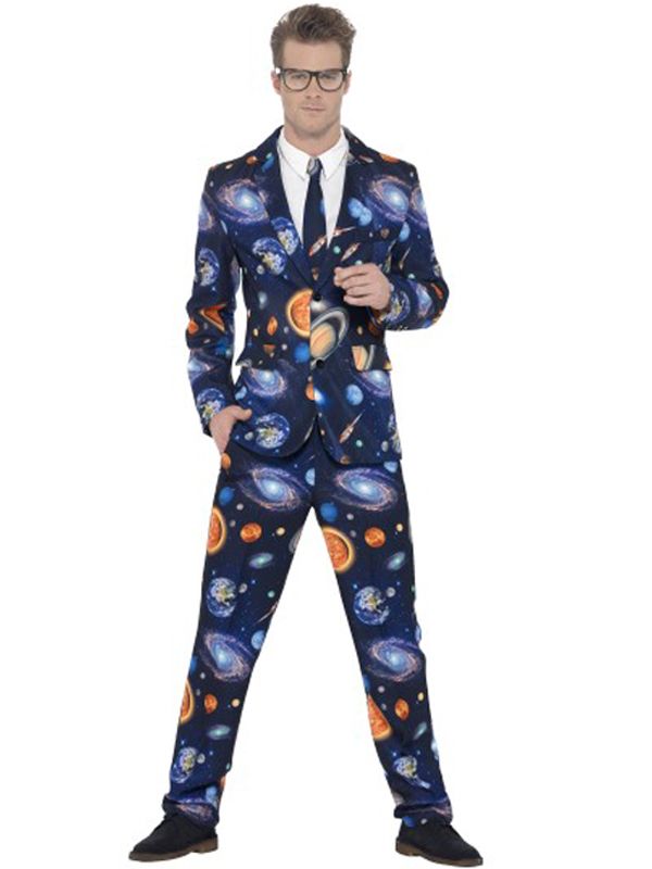 Mens Spaceman Costume Adult Astronaut Fancy Dress Space Man Nasa Outfit Suit