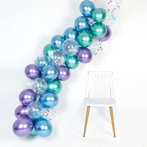 Mermaid decor silver or gold Under the Sea Letter Balloons Under the Sea Mermaid birthday Balloon Banner