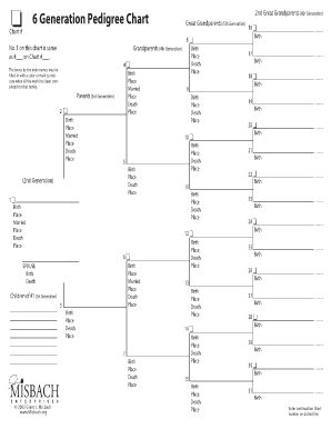 fillable six generation family tree chart fill online fillable pedigree chart