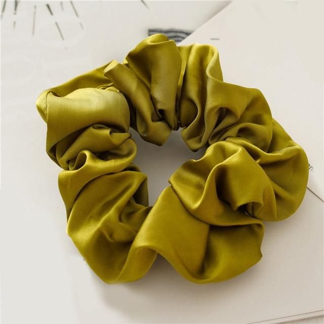 Solid Color Satin Silk Elastic Scrunchie Ponytail Holder Hair Rope Ring Headwear Solid Color Satin Silk Elastic Scrunchie Ponytail Holder Hair Rope Ring Headwear