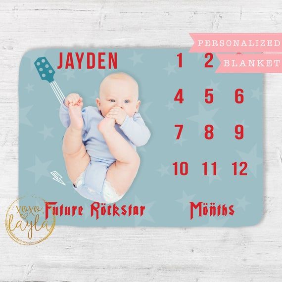 Milestone blanket, Personalized, Baby milestone blanket, growth blanket, baby bo...