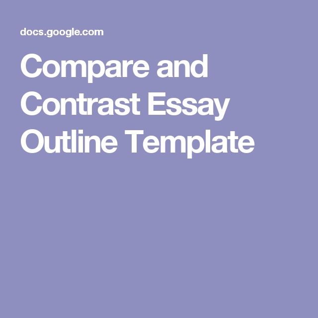 Compare contrast essay template