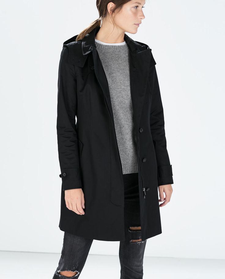 Hooded Trench Coat Coats Woman Zara Canada Hooded Trench Coat Coats Woman, Hooded Trench Coat Womens Canada