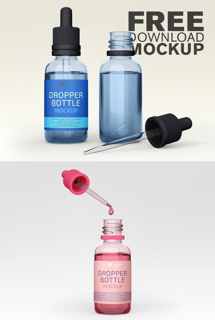 Download Free Dropper Bottle PSD Mockup | Dropper bottles, Psd mockup template, Bottle