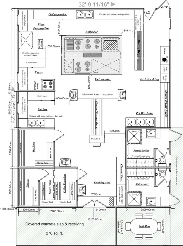 1920 × 2581 Restaurant kitchen design, Kitchen layout