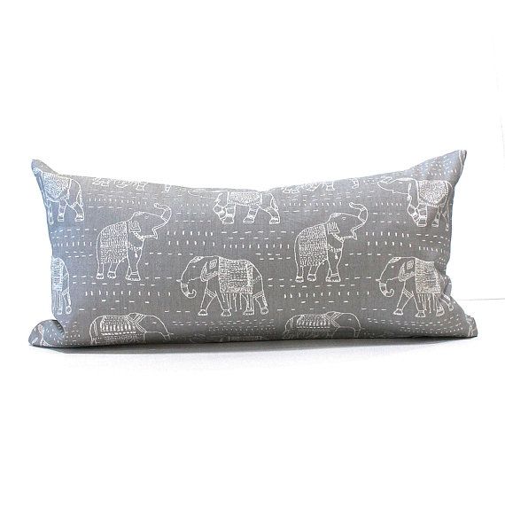 Pillow Perfect Tribal Stitches Felt Dark Melange Grey Rectangular