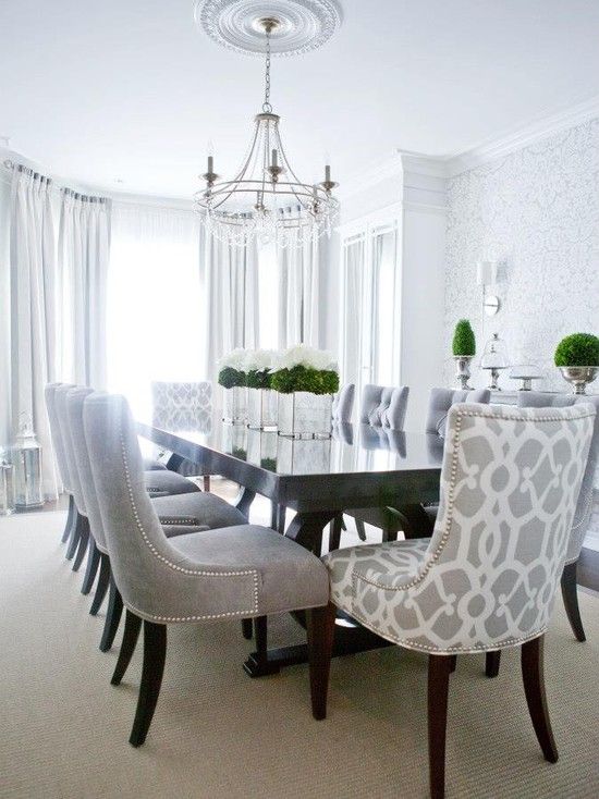 Contemporary Dining Room Love The Patterned Chairs For Head Contemporary Dining Room Love The Patterned Chairs For Head Of Table Seats Home In 2018 Pinterest And