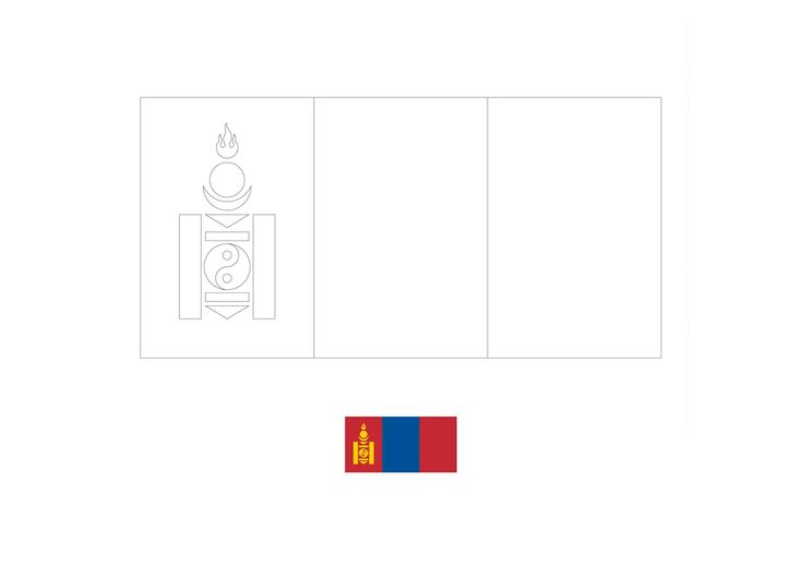 Download Mongolia flag coloring page | Flag coloring pages, Coloring pages, Mongolia flag