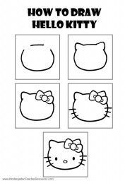 how to draw hello kitty