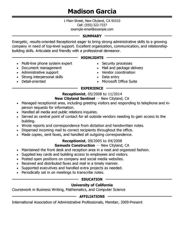 the format of a resumes