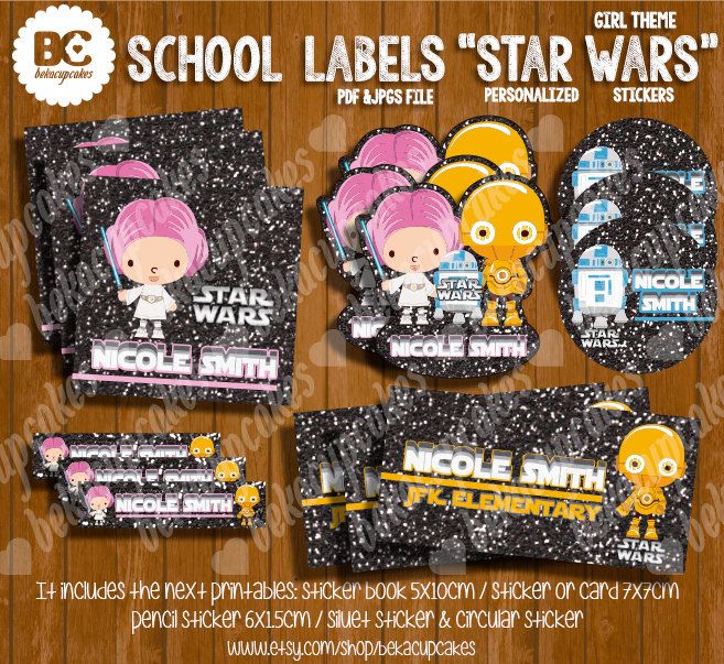 Star wars school labels