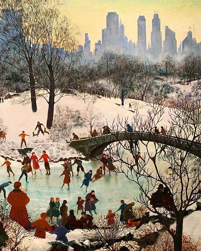 Skating in Central Park Archival Quality Art Print Agnes Tait 1934 Skating in Central Park Archival Quality Art Print Agnes Tait 1934