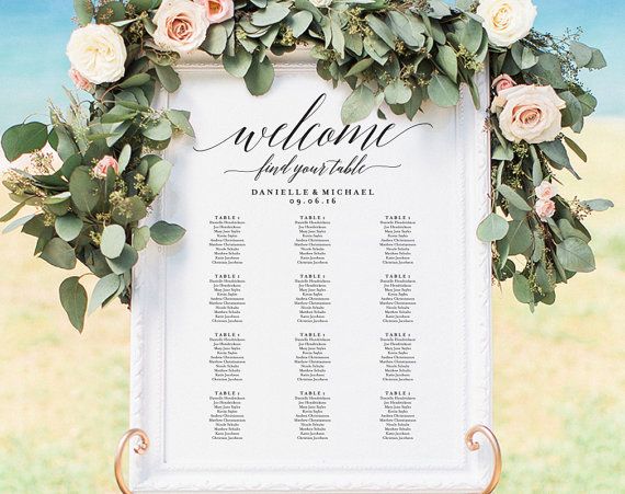 25 Best Seating Chart Template Ideas On Pinterest Wedding Seating Chart Sign By Blisspaperboutique