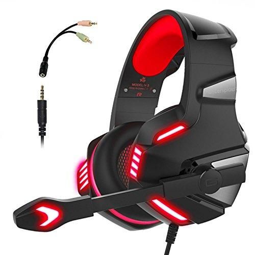 Gaming Headset with Mic for Xbox One PS4 PC Switch Tablet Smartphone-Red