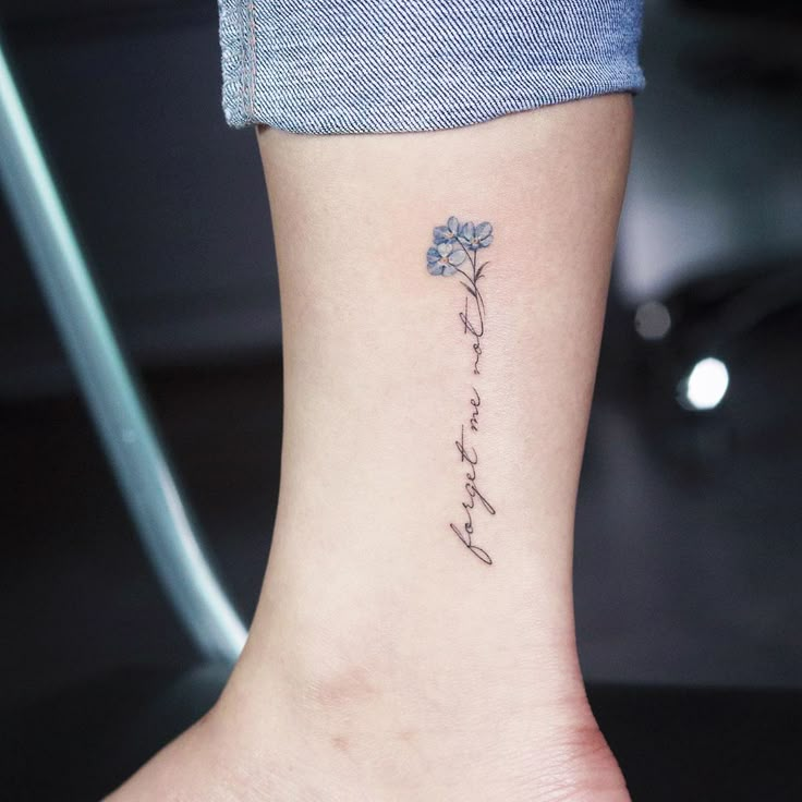 Forget me not | Tattoos for women flowers, Foot tattoos, Tattoos for women