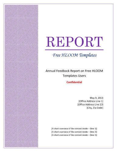 sample cover pages for reports