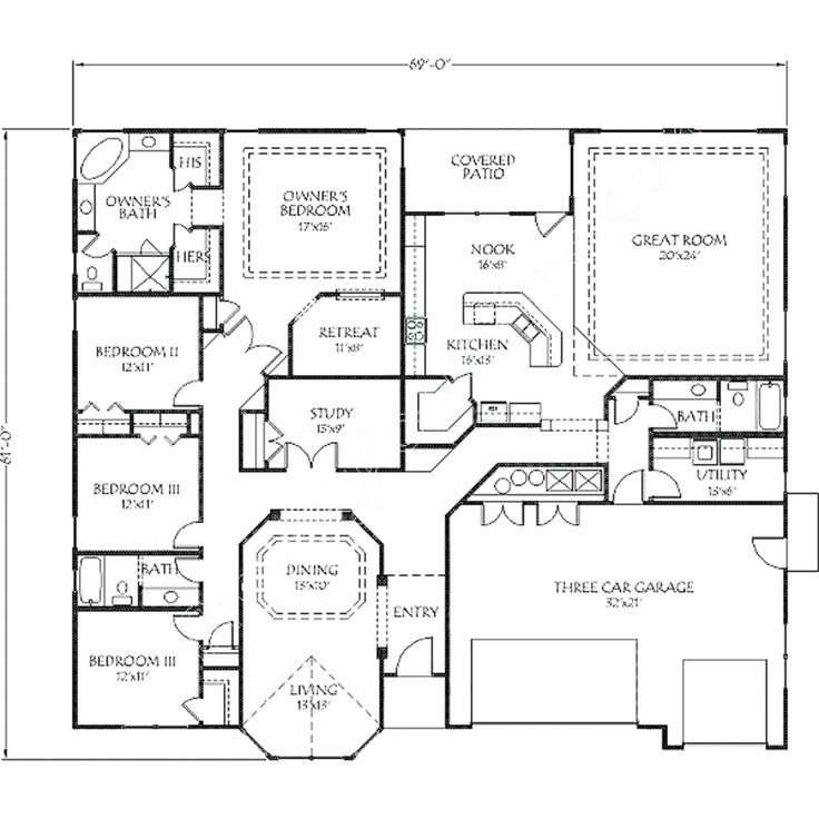 Traditional Style House Plan 4 Beds 3 Baths 3168 Sq Ft 24 200 In 2021 New Plans Ranch Ranch House Plans, Best House Plans For 1500 Square Feet
