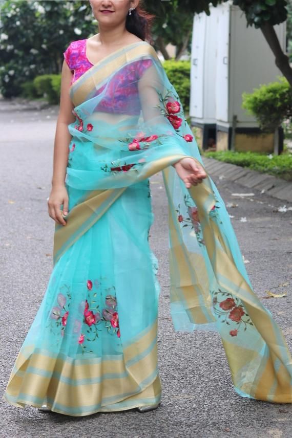 SAREE SARI INDIAN BLOUSE DESIGNER SILK ORGANZA WEAR PARTY WEDDING FABRIC ND-BL SAREE SARI INDIAN BLOUSE DESIGNER SILK ORGANZA WEAR PARTY WEDDING FABRIC ND-BL