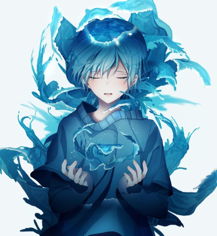 Anime dark blue hair