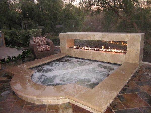 Hot Tub With A Fireplace Hottubs Outdoor Backyard Landscaping - Patio With Fireplace And Hot Tub Hot Tub With A Fireplace Hottubs Outdoor Backyard Landscaping - Patio With Fireplace And Hot Tub