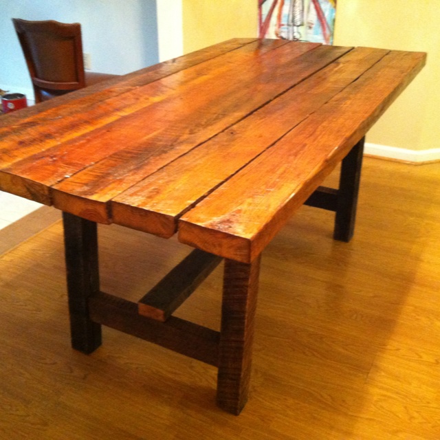 Barn Wood Table Would Love This For The Dining Room Barrel Furniture Barrel Furniture Dining Table, Barn Wood Dining Table Plans