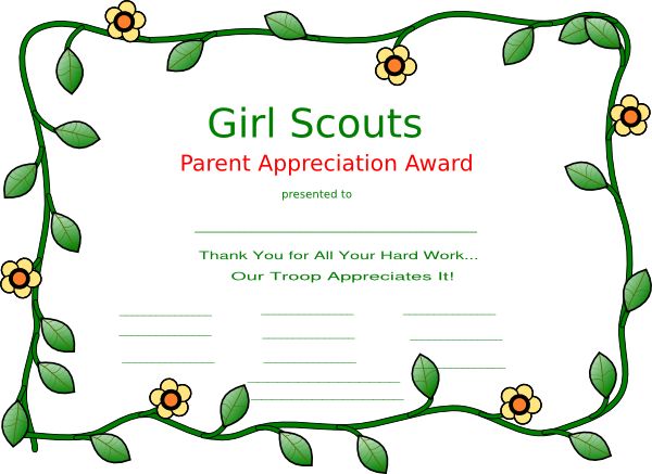 girl scout certificate templates | Girl Scout clip art - vector clip art online, royalty free & public ...