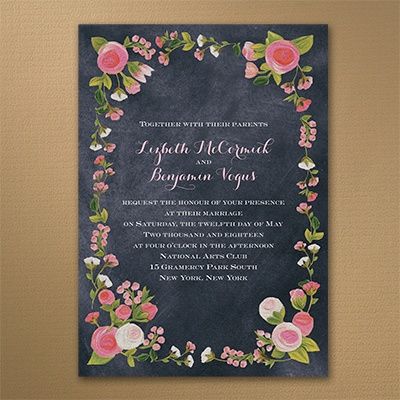 Chalkboard Roses Wedding Invitations Chalkboard Roses Wedding Invitations