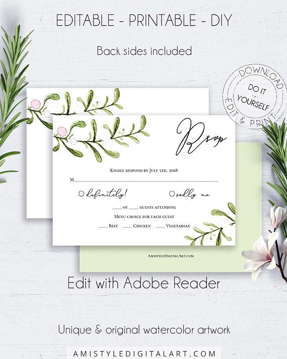 wedding rsvp card template