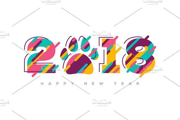 2018 Chinese New Year wishes by kotoffei on Creative Market