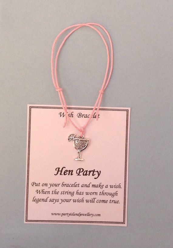 32 Best Hen Night Images On Pinterest Single Men Wedding Ideas 10 Hen Night Charm Friendship Bracelets With Wish Message Card Pale Pink Heart Party Bags