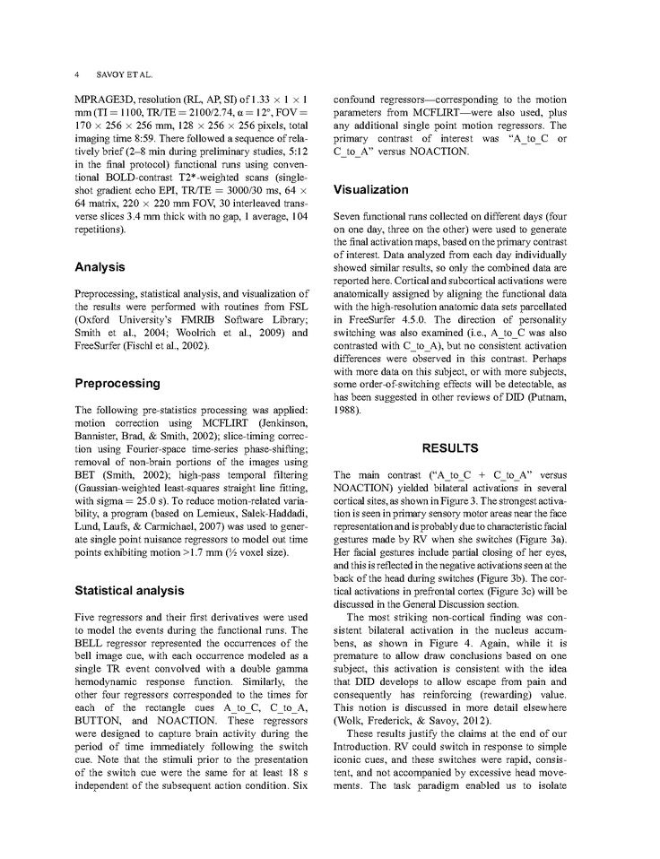 Dissociative identity disorder research paper outline