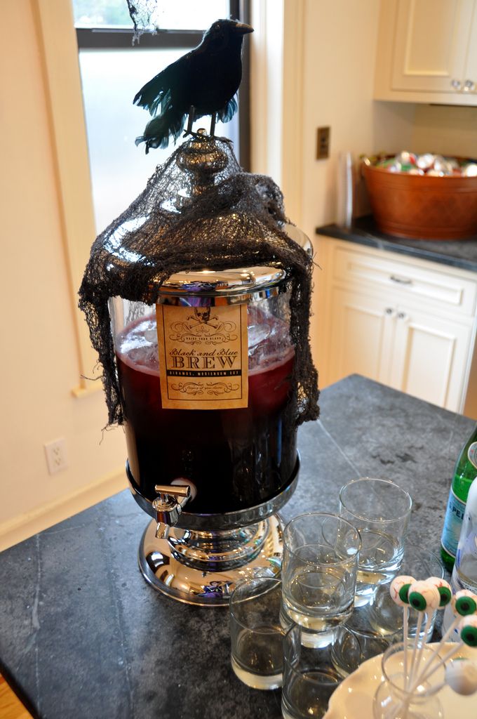 great way to display your witches brew halloween apothecary jar with potion and crow decoration