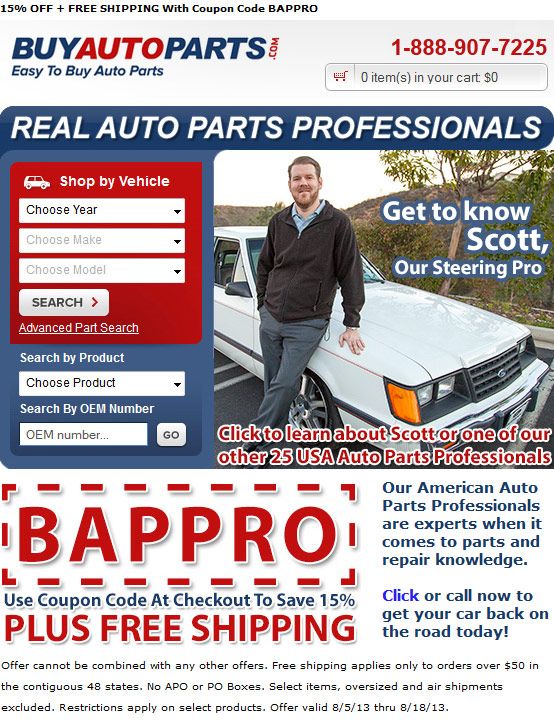 Buy auto parts coupon code