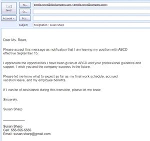 sample professional email