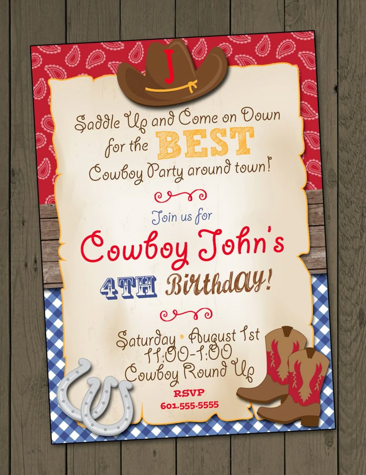 cowboy invitations