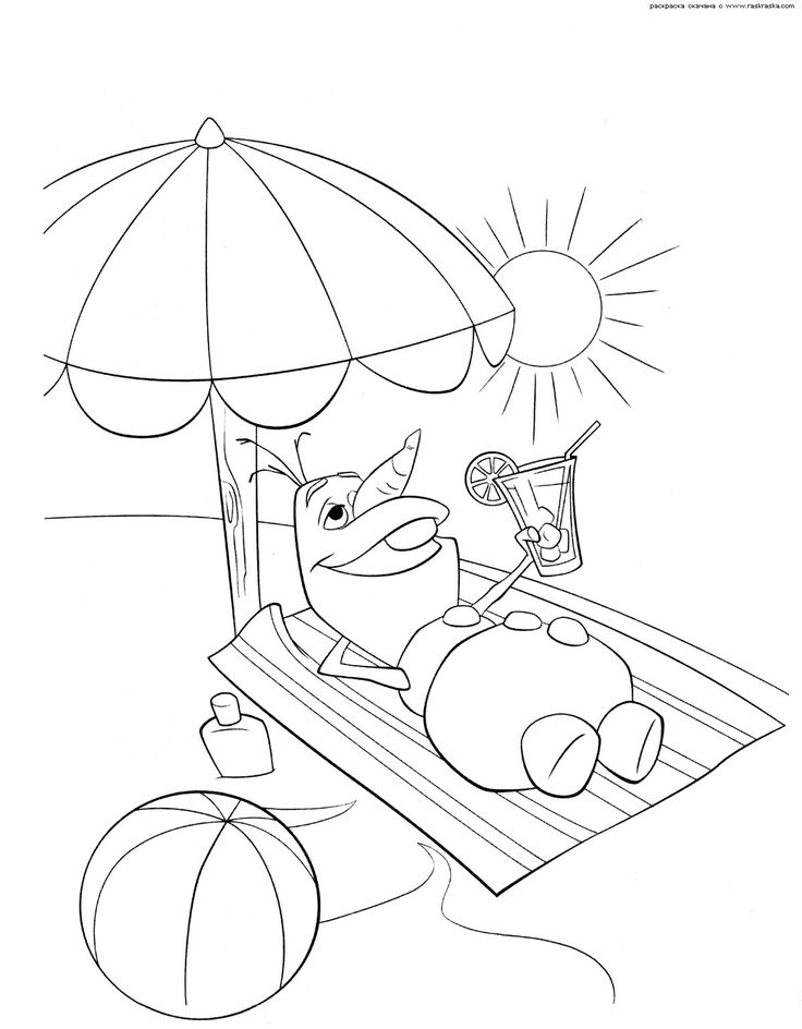 Summer Frozen Olaf Coloring Pages For Kids