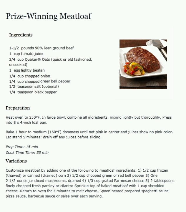 Old fashioned quaker oats meatloaf recipe 35 Old fashioned quaker oats meatloaf recipe 42