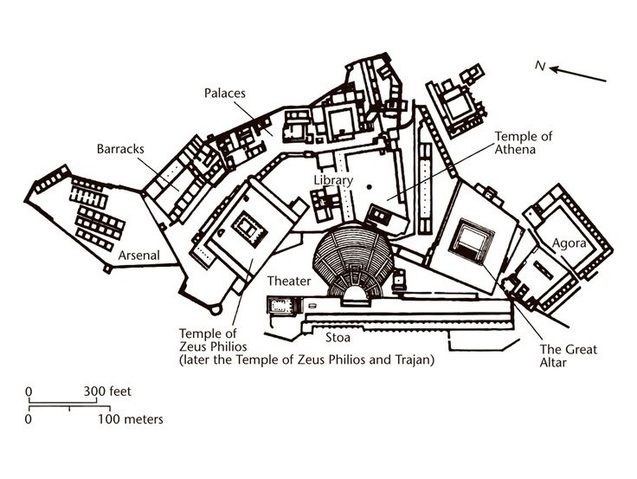 Plan Of Pergamon Upper Acropolis With Images Ap Art History