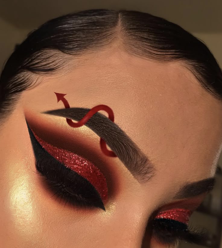 Devil-inspired Halloween makeup... IG: makeupbyriquelle
