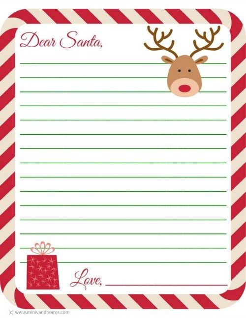 Letter to Santa Free Printable Mini Van Dreams Christmas lettering