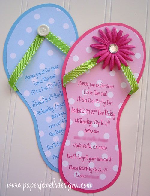 flip flop invitations so cute kids birthday party ideas and