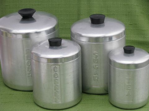 373 Best Vintage Kromex Images On Pinterest Bo Canisters And Photo Of Kromex Vintage Spun Aluminum Canister Jar Set Kitchen Canisters