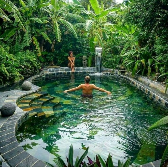 28 Refreshing Tropical Landscaping Ideas Tropical Pool Landscaping Pool Landscaping Backyard Pool Landscaping