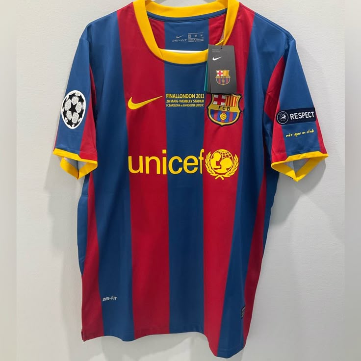 Barcelona Messi Mens Ucl Final 2011 Jersey | Barcelona t shirt, Messi