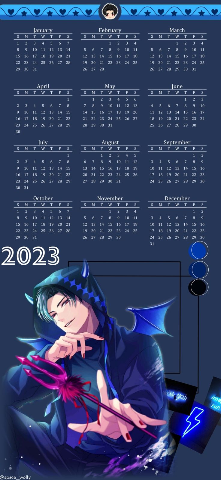 Lucifer obey me wallpaper calendar 2023