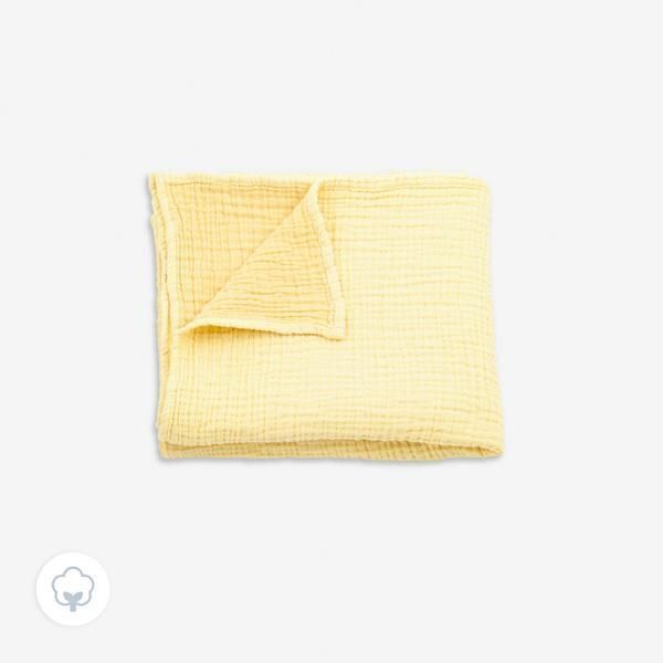 yellow muslin blanket