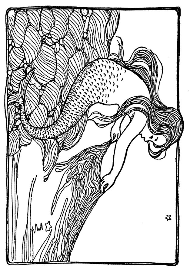 Download Mermaid Coloring Pages - 5 | Clip art / printables